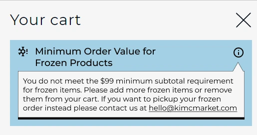 minimum order tooltip