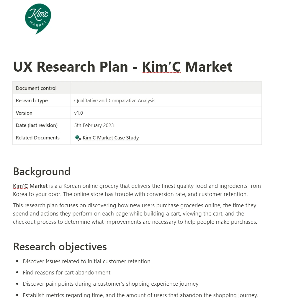 UX Research Plan
